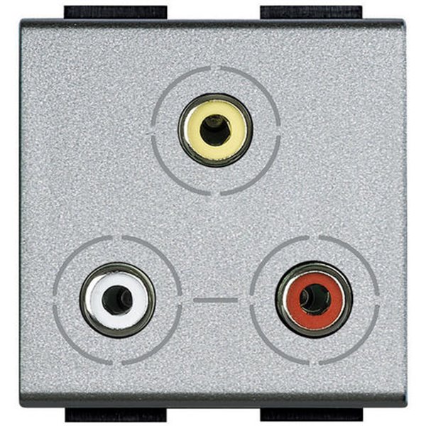 Base video 3 RCA 2 módulos BTICINO Livinglight NT4283 Tech
