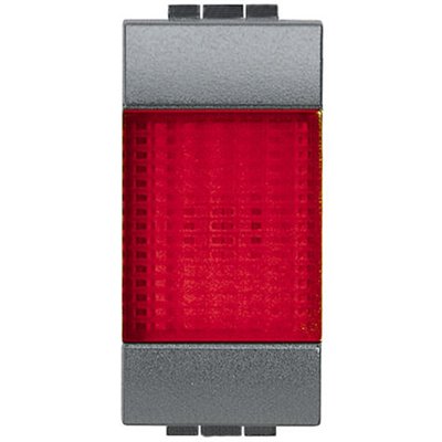 Portalámpara con difusor rojo 1 módulo BTICINO Livinglight L4371R Antracita