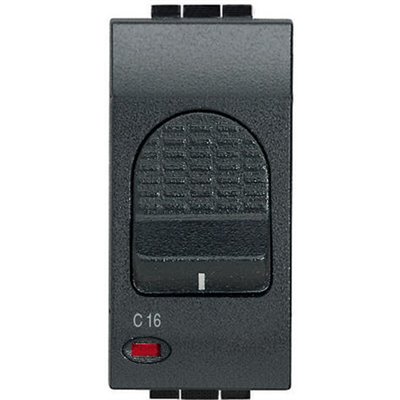 Interruptor automático magnetotérmico 16A 1 mód BTICINO Livinglight L4301/16 Antracita