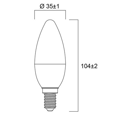 Bombilla Led TOLEDO vela E14 6.5w 6500K SYLVANIA 0029616