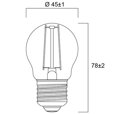 Bombilla Led TOLEDO RT Esferica E27 2.5w 2700K SYLVANIA 0029500