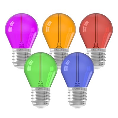 Pack 5 Bombillas Led CALEX 473434 E27 1W Blue, Purple, Green, Red y Orange