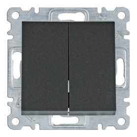 Interruptor doble Hager Lumina Intense WL0043 color Negro