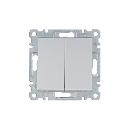 Conmutador doble Hager Lumina Intense WL0052 color Plata