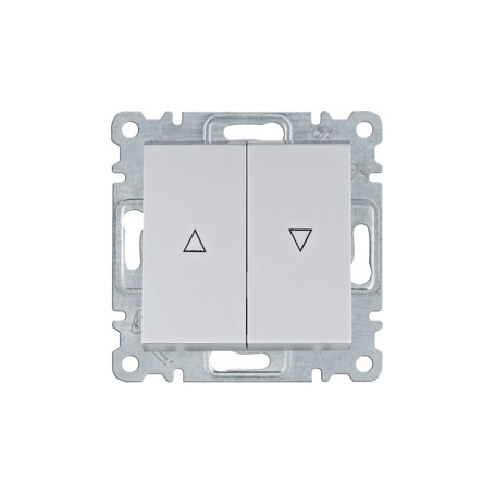 Pulsador para persiana Hager Lumina Intense WL0322 color Plata