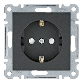 Enchufe Schuko 2P+TT 16A Hager Lumina Intense WL1063 color Negro