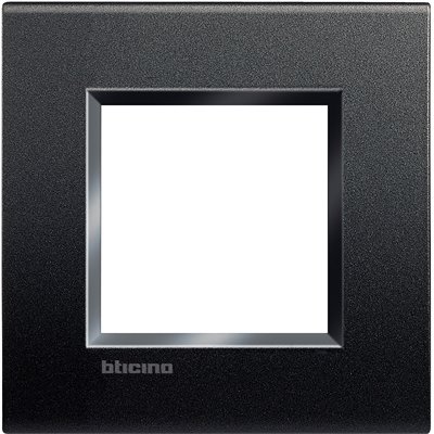 Placa embellecedora 1 elemento 2 módulos Livinglight BTICINO LNA4802AR Antracita