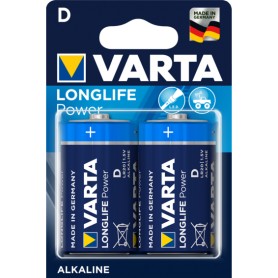 Pila alcalina LR20D Varta Blister 2 pilas Longlife power