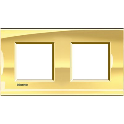Placa embellecedora 2 elem 2+2 mód Livinglight BTICINO LNA4802M2OA Oro frio