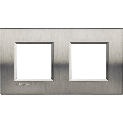 Placa embellecedora 2 elem 2+2 mód Livinglight BTICINO LNA4802M2ACS Acero 