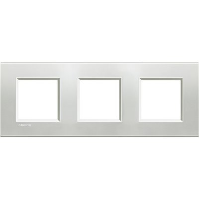 Placa 3 elementos 2+2+2 módulos Livinglight BTICINO LNA4802M3AG Plata