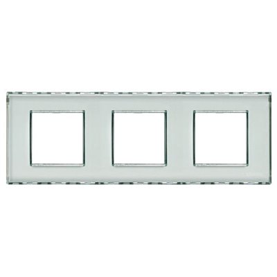 Placa 3 elementos 2+2+2 módulos Livinglight BTICINO LND4802M3KR Transparente