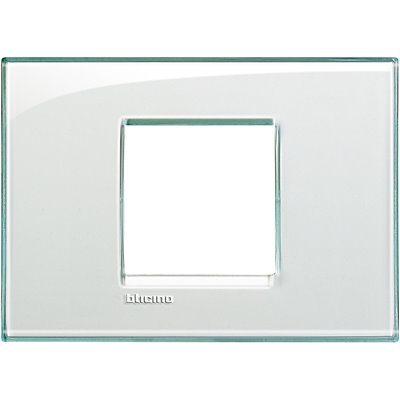 Placa embellecedora 2 módulos centrados Livinglight BTICINO LNA48019KA Aguamarina