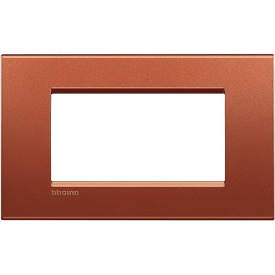 Placa embellecedora 4 módulos centrados Livinglight BTICINO LNA4804RK Brick