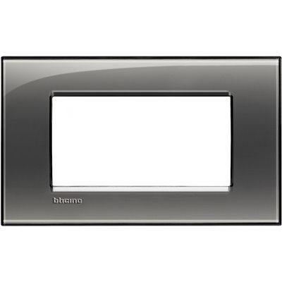 Placa embellecedora 4 módulos centrados Livinglight BTICINO LNA4804KF Fumé