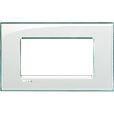 Placa embellecedora 4 módulos centrados Livinglight BTICINO LNA4804KA Aguamarina