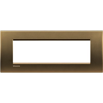 Placa embellecedora 7 módulos centrados Livinglight BTICINO LNA4807BZ Bronce