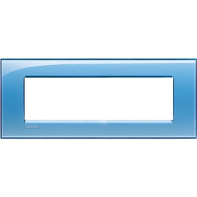 Placa embellecedora 7 módulos centrados Livinglight BTICINO LNA4807AD Azul