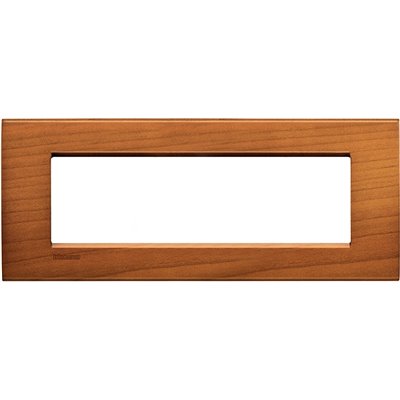 Placa embellecedora 7 módulos centrados Livinglight BTICINO LNA4807LCA Cerezo