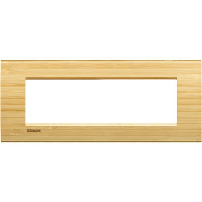 Placa embellecedora 7 módulos centrados Livinglight BTICINO LNA4807LBA Bambú