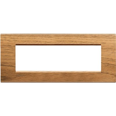 Placa embellecedora 7 módulos centrados Livinglight BTICINO LNA4807LNC Nogal