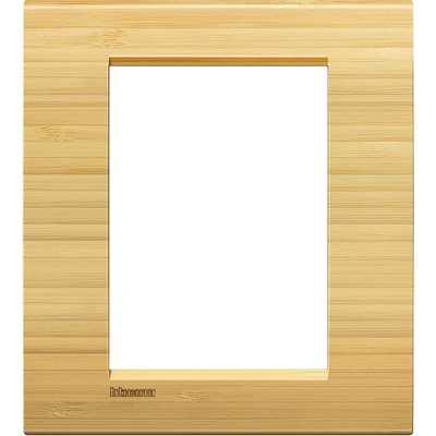Placa embellecedora 3+3 módulos Livinglight BTICINO LNA4826LBA Bambú