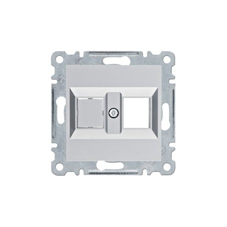 Soporte Doble para conector Keystone Hager Lumina Intense WL2322 color Plata