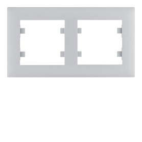 Marco 2 elementos Horizontal Hager Lumina Intense WL5722 color Plata