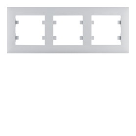 Marco 3 elementos Horizontal Hager Lumina Intense WL5732 color Plata