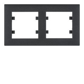 Marco 2 elementos Horizontal Hager Lumina Intense WL5723 color Negro