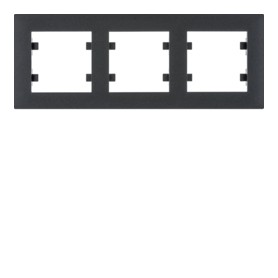 Marco 3 elementos Horizontal Hager Lumina Intense WL5733 color Negro