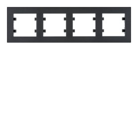 Marco 4 elementos Horizontal Hager Lumina Intense WL5743 color Negro