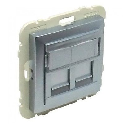 Tapa con Soporte para dos Conectores RJ45 LOGUS 90 color aluminio EFAPEL 90442 SAL