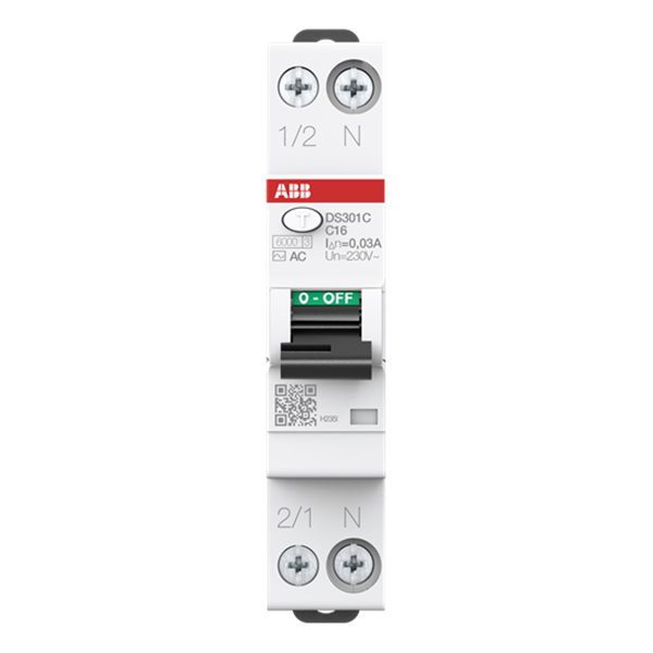 Interruptor automatico diferencial ABB 1P+N C 16A 30mA AC 2CSR255063R1164