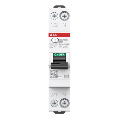 Interruptor automatico diferencial ABB 1P+N C 20A 30mA A 2CSR255163R1204