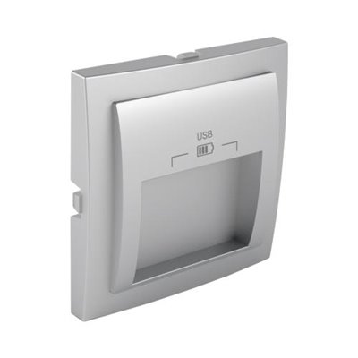 Tapa para doble cargador USB LOGUS 90 color aluminio EFAPEL 90673 TAL