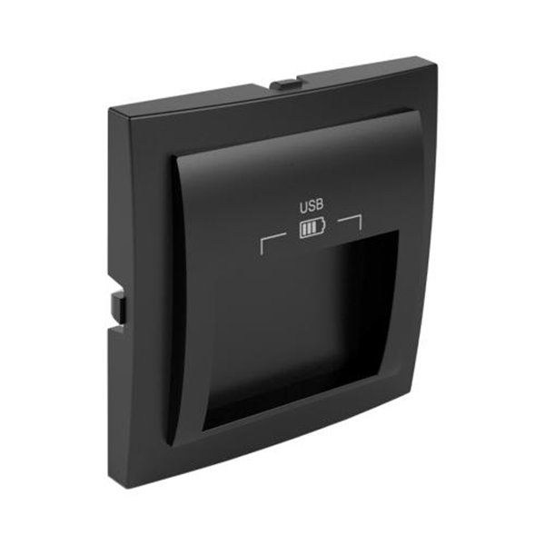 Tapa para doble cargador USB LOGUS 90 color negro mate EFAPEL 90673 TPM