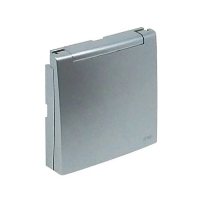Tapa articulada para toma Schuko LOGUS 90 color aluminio IP44 EFAPEL 90634 TAL