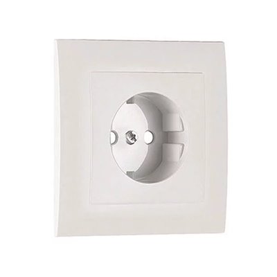 Marco monobloc toma Schuko LOGUS 90 con protección color blanco EFAPEL 90903 TBR