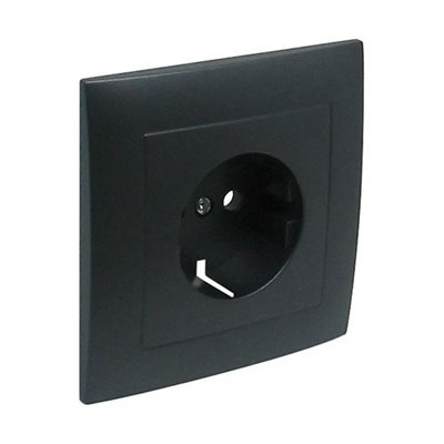 Marco monobloc toma Schuko LOGUS 90 con protección color gris EFAPEL 90903 TIS