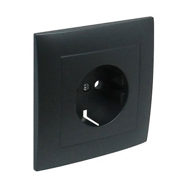 Marco monobloc toma Schuko LOGUS 90 con protección color gris EFAPEL 90903 TIS