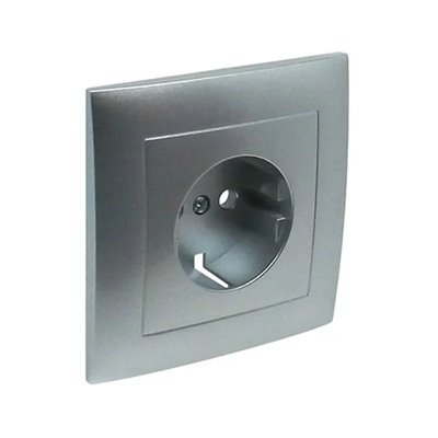 Marco monobloc toma Schuko LOGUS 90 color aluminio EFAPEL 90902 TAL
