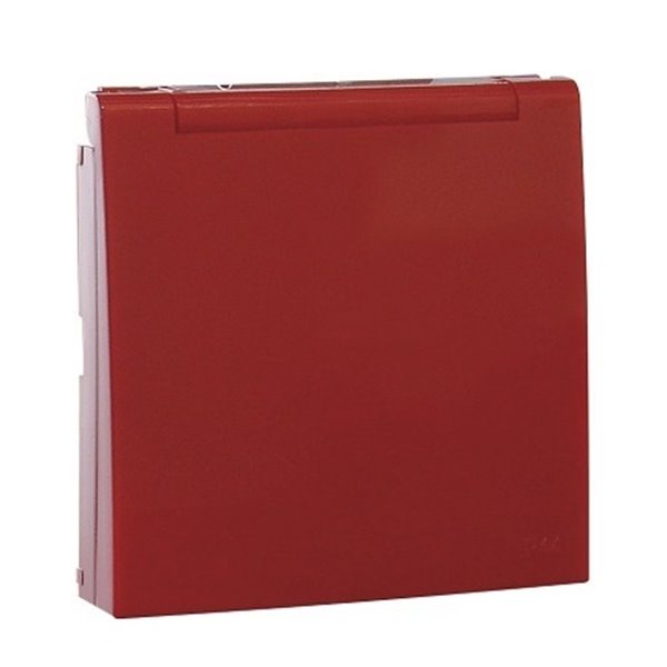 Tapa articulada toma francesa LOGUS 90 con protección IP44 color rojo EFAPEL 90654 TVM