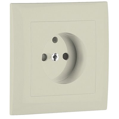 Marco monobloc toma francesa LOGUS 90 con protección color marfil EFAPEL 90904 TMF