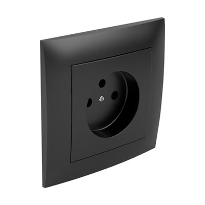 Marco monobloc toma francesa LOGUS 90 con protección color negro mate EFAPEL 90904 TPM