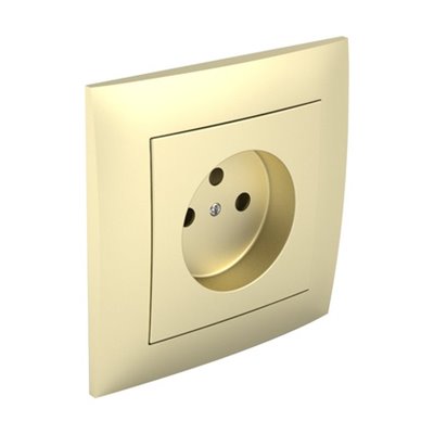 Marco monobloc toma francesa LOGUS 90 con protección color dorado EFAPEL 90904 TDU