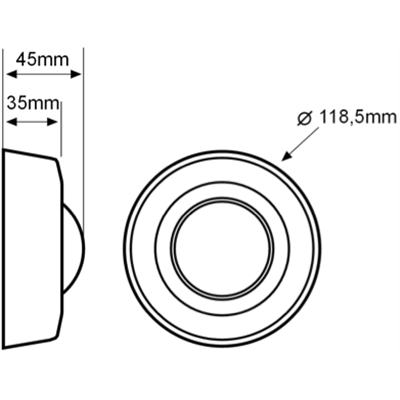 Detector de presencia 360º de techo DINUY DP TEC 001 Blanco