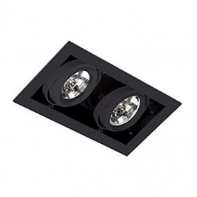 Empotrable doble cuadrado orientable de techo Faro Barcelona GINGKO-2 03030202 Negro