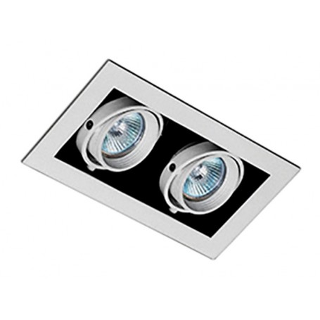 Empotrable doble cuadrado orientable de techo Faro Barcelona Falcon-2 Gris (descatalogado)