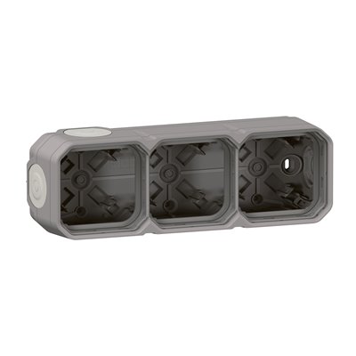 Caja de superficie con membrana modular 3 elementos Plexo Legrand 069680L Gris